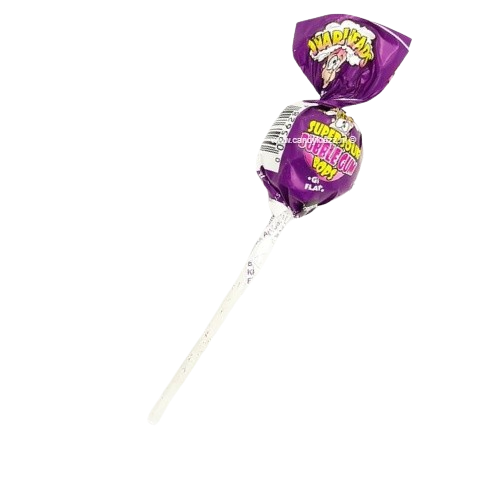 Lolly Super sour Bubblegum Warheads Grape - 1 stuk